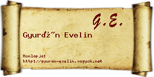Gyurán Evelin névjegykártya
